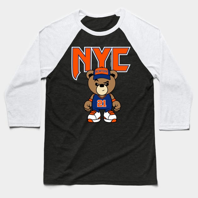 NewYork Teddybear basketball tee Baseball T-Shirt by janvimar